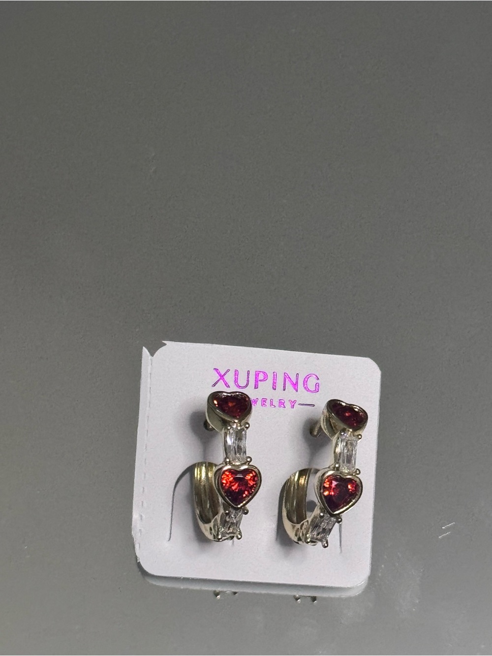 Red Heart Drop Earrings